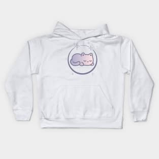 Cute Cat Kitten Kitty in Space Galaxy Kids Hoodie